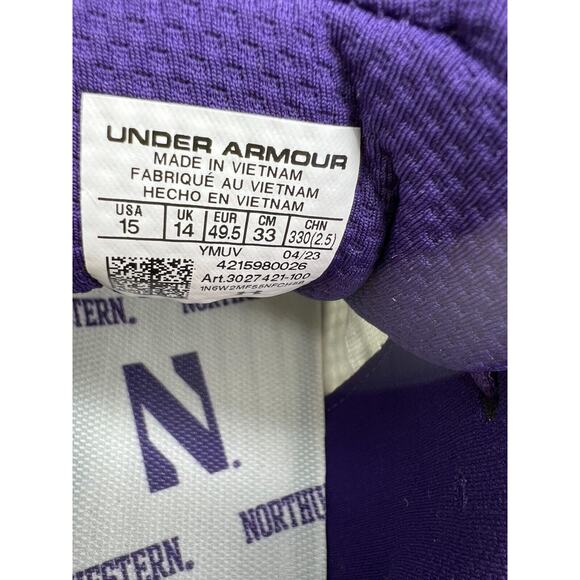 Under Armour Northwestern Wildcats Infinite 5 3027421-100 White Men Size 15 - Picture 3 of 12